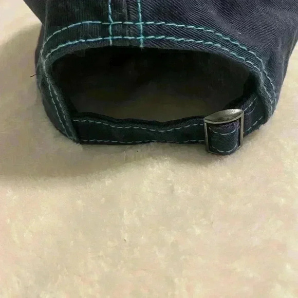 Navy & teal embroidered Alaska Last Frontier baseball cap adjustable belt Unisex - Picture 5 of 7